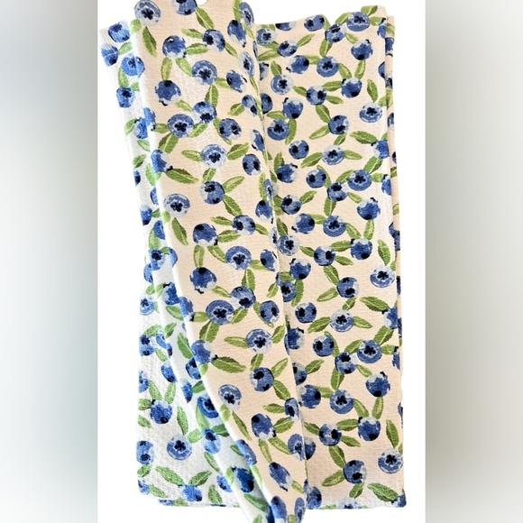 Blueberry Blue and Green Kitchen Towel - Picture 2 of 2